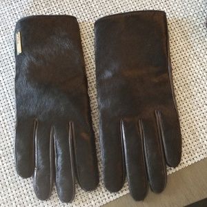 Cole Hahn gloves leather and claf hair